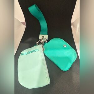 Lululemon Athletica Mint and Aqua dual wristlets.